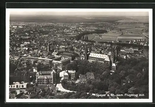 AK Speyer a. Rh., Stadtpanorama, Flugzeugaufnahme