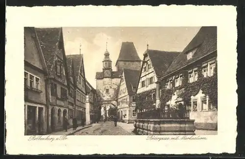 AK Rothenburg o. Tauber, Rödergasse mit Markusturm