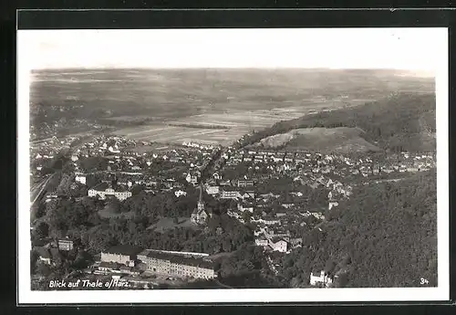 AK Thale / Harz, Totale aus der Luft gesehen