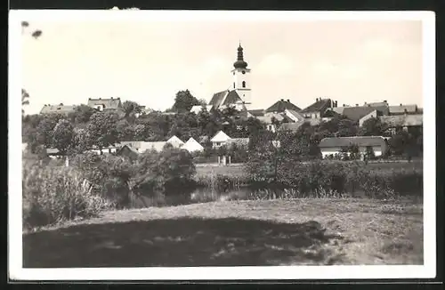 AK Veselí n. Luz., Blick zur Kirche