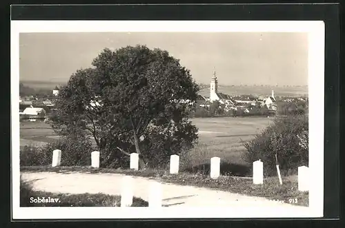 AK Sobeslav, Blick zur Kirche