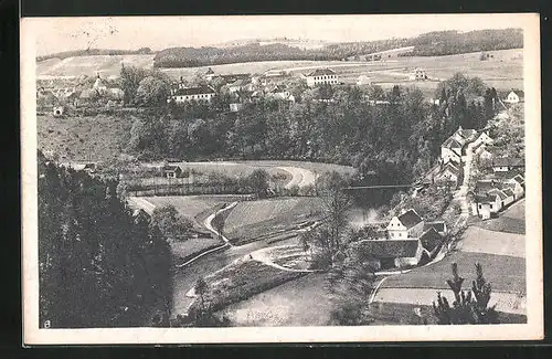 AK Rímov, Ortsansicht aus der Vogelschau