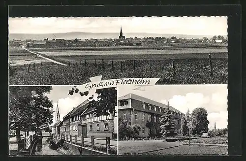 AK Flerzheim, Ortsansicht, Strassenpartie, Blick zur Kirche