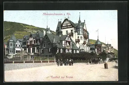 AK Assmannshausen a. Rh., Gasthof zur Krone