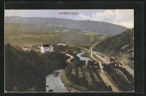 AK Heimbach / Eifel, Flusspartie aus der Vogelschau