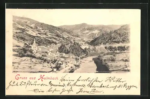 AK Heimbach / Eifel, Ortsansicht aus der Vogelschau