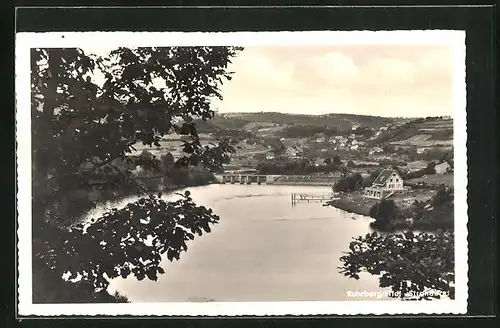 AK Ruhrberg / Eifel, Strandbad aus der Vogelschau