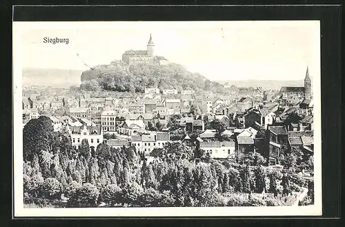 AK Siegburg, Ortsansicht aus der Vogelschau