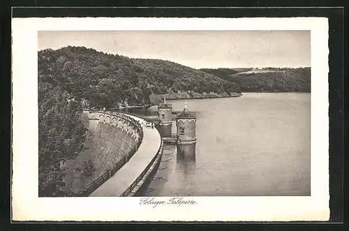 AK Solingen, Talsperre aus der Vogelschau