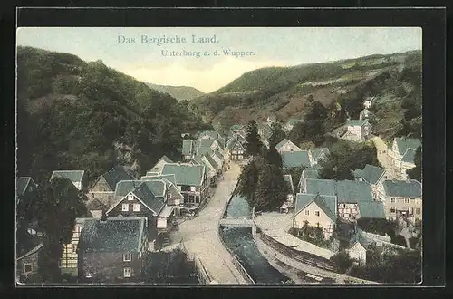 AK Unterburg a. d. Wupper, Ortspartie aus der Vogelschau