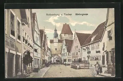 AK Rothenburg o. Tauber, Rödergasse