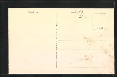 AK Heimbach / Eifel, Ortsansicht aus der Vogelschau