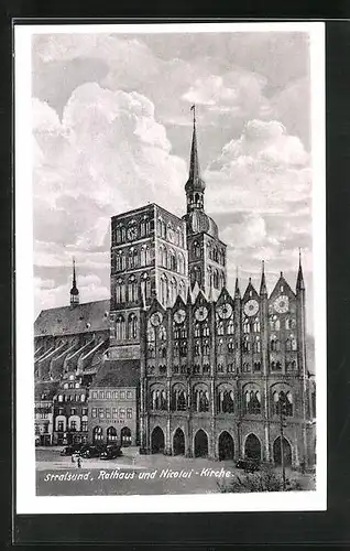 AK Stralsund, Rathaus und Nicolai-Kirche