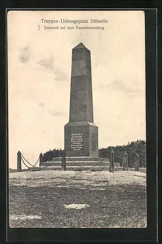 AK Döberitz, Truppen-Übungsplatz, Denkmal auf dem Hasenhaidenberg