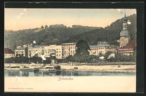 AK Schandau, Deutsches Haus an der Kirche