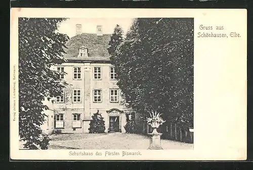 AK Schönhausen a.d. Elbe, Geburtshaus des Fürsten Bismarck