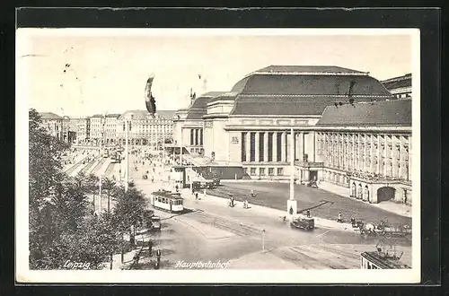 AK Leipzig, Blick auf den Hauptbahnhof