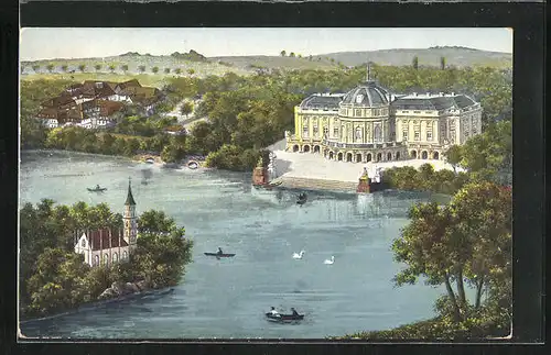 AK Ludwigsburg, Schloss Monrepos und der Teich