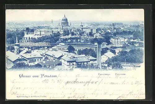 AK Potsdam, Panorama der Stadt mit dem Neuen Palais