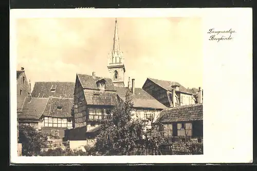 AK Langensalza, alte Häuser an der Bergkirche