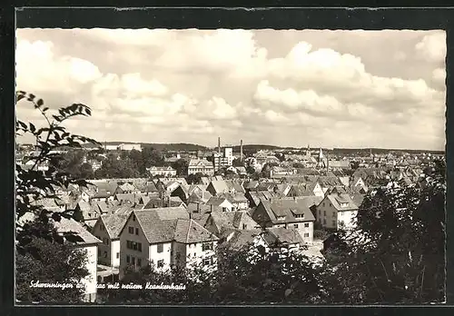 AK Schwenningen a. Neckar, Blick über die Stadt mit dem neuen Krankenhaus