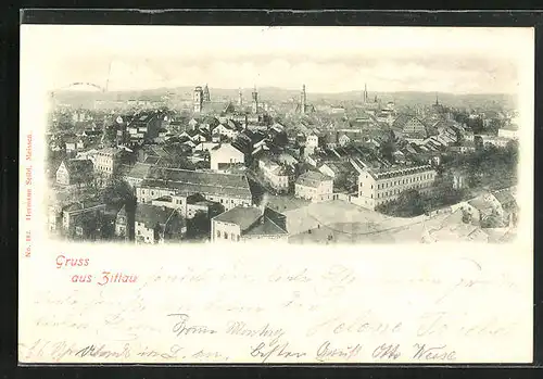 AK Zittau, Totaler Blick auf die Stadt