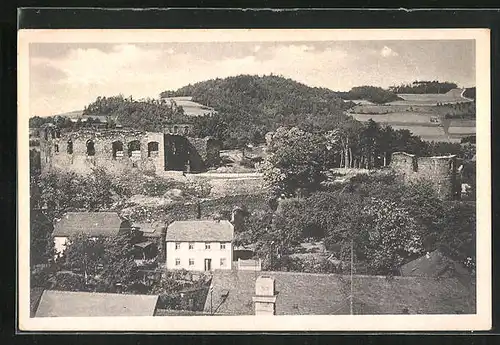 AK Elsterberg i. V., Blick auf die Burgruine