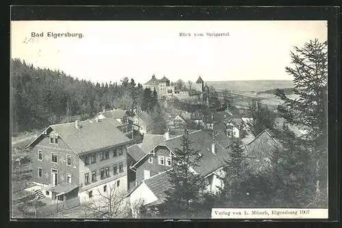 AK Bad Elgersburg, Blick vom Steigertal zur Burg