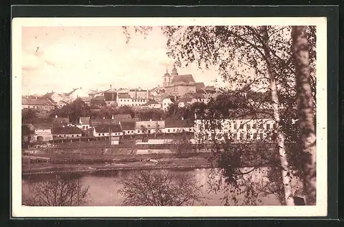 AK Iglau, Totale der Stadt, Blick zur Kirche