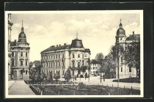 AK Iglau, Platzpartie mit Stadtvillen