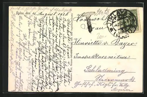 AK Iglau, Stadthäuser am Platz