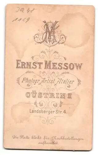 Fotografie Ernst Messow, Cüstrin II, Landsberger Strasse 4, Uffz. mit Portepee und Bajonett, Inf. Rgt. 48