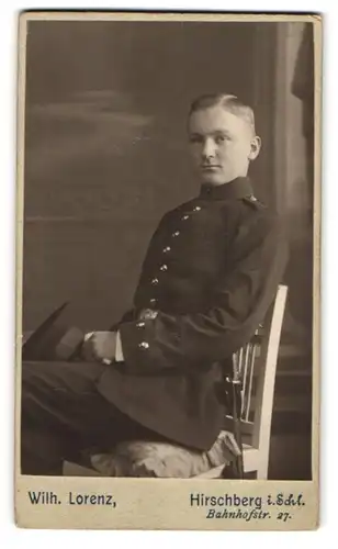 Fotografie Wilhelm Lorenz, Hirschberg / Schlesien, Bahnhofstr. 27, Jäger in Uniform Rgt. 51