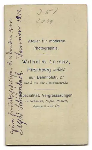 Fotografie Wilhelm Lorenz, Hirschberg / Schlesien, Bahnhofstr. 27, Jäger in Uniform Rgt. 51
