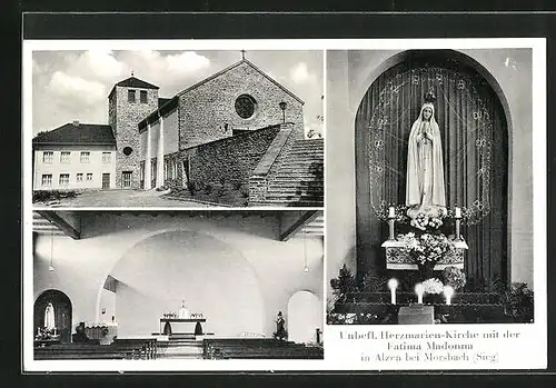 AK Alzen, Unbefl. Herzmarien-Kirche mit der Fatima Madonna