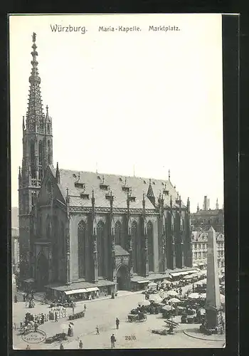 AK Würzburg, Maria-Kapelle und Marktplatz