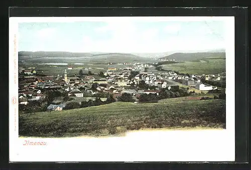 AK Ilmenau, Generalansicht der Stadt im Tal