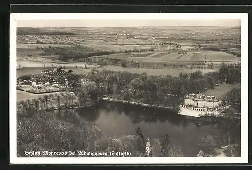 AK Ludwigsburg, Luftbild vom Schloss Monrepos