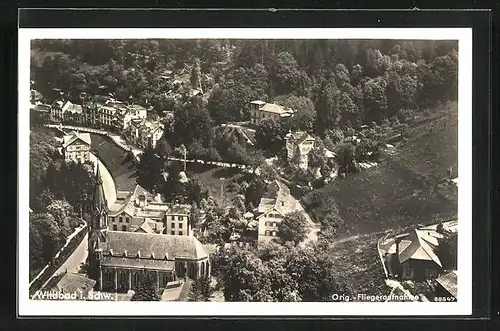 AK Wildbad i. Schw., Teilansicht, orig. Fliegeraufnahme