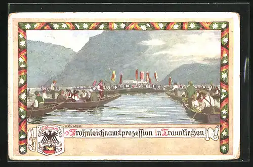 Künstler-AK Traunkirchen, Frohnleichnamsprozession