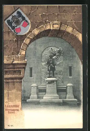 AK Lausanne, Monument Davel, Stadtwappen