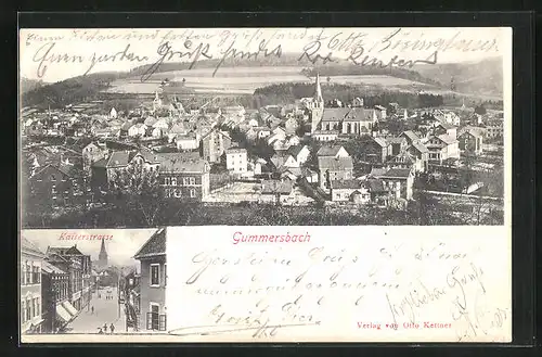 AK Gummersbach, Kaiserstrasse, Panoramablick auf die Stadt