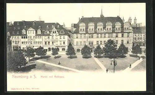 AK Naumburg a. S., Markt mit Rathaus