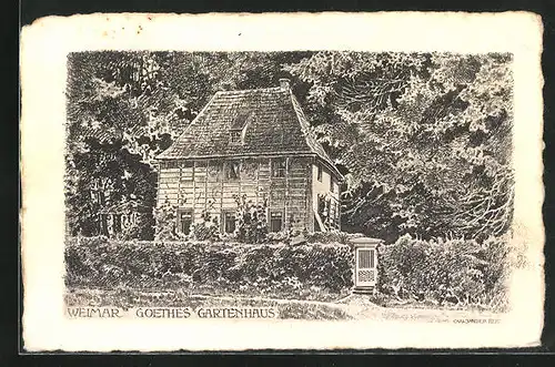 Künstler-AK Weimar, Goethes Gartenhaus