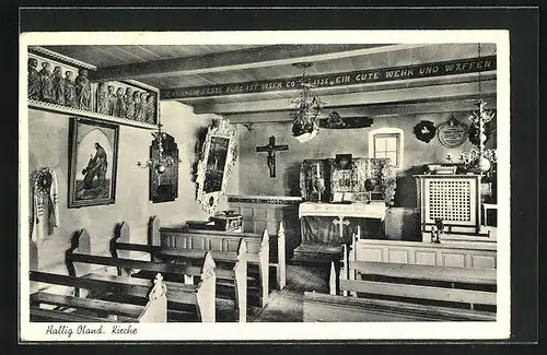 AK Hallig Oland, Innenansicht der Kirche