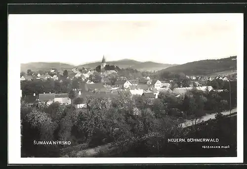 AK Nyrsko /Sumava, Panorama der Stadt