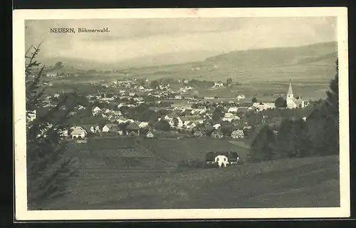 AK Neuern /Böhmerwald, Stadtpanorama mit Kirchturm