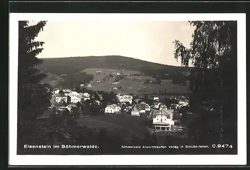 AK Eisenstein, Blick über die Stadt mit Hotel Bavaria