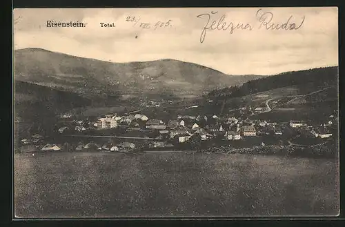 AK Eisenstein, Blick über die Stadt auf den Spicak