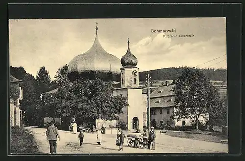 AK Eisenstein, Kirche mit Zwiebelturm